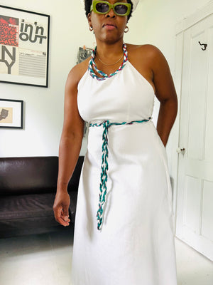 White Denim Wrap Dress