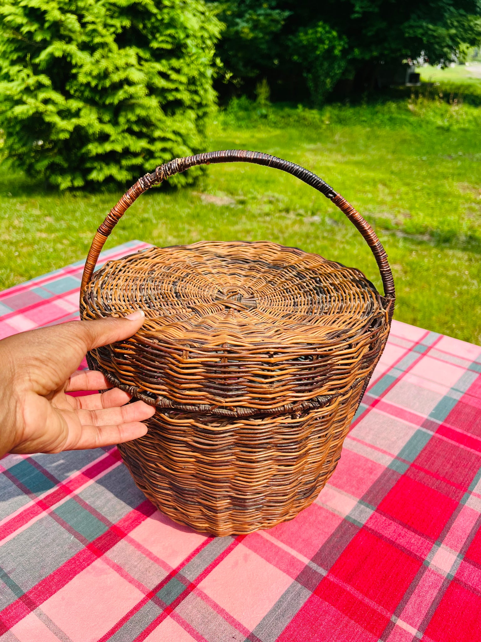 Birkin Wicker Basket with Lid
