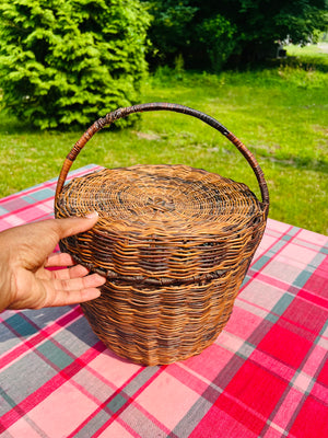 Birkin Wicker Basket with Lid