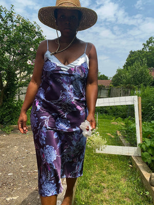 Midnight Lavender Slip Dress