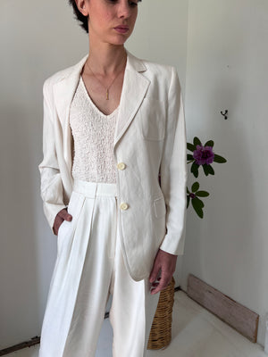 Crème Linen Blazer