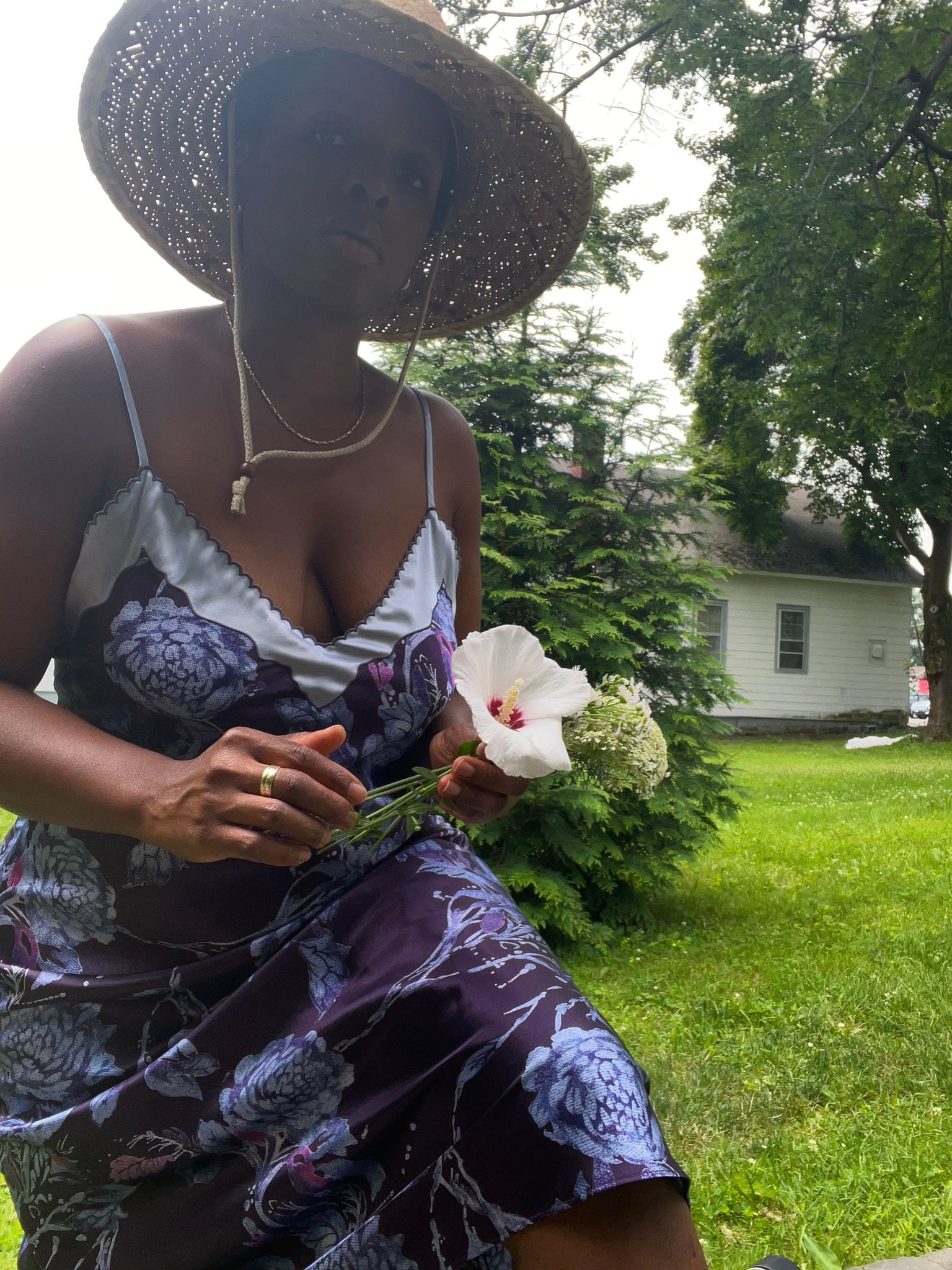 Midnight Lavender Slip Dress