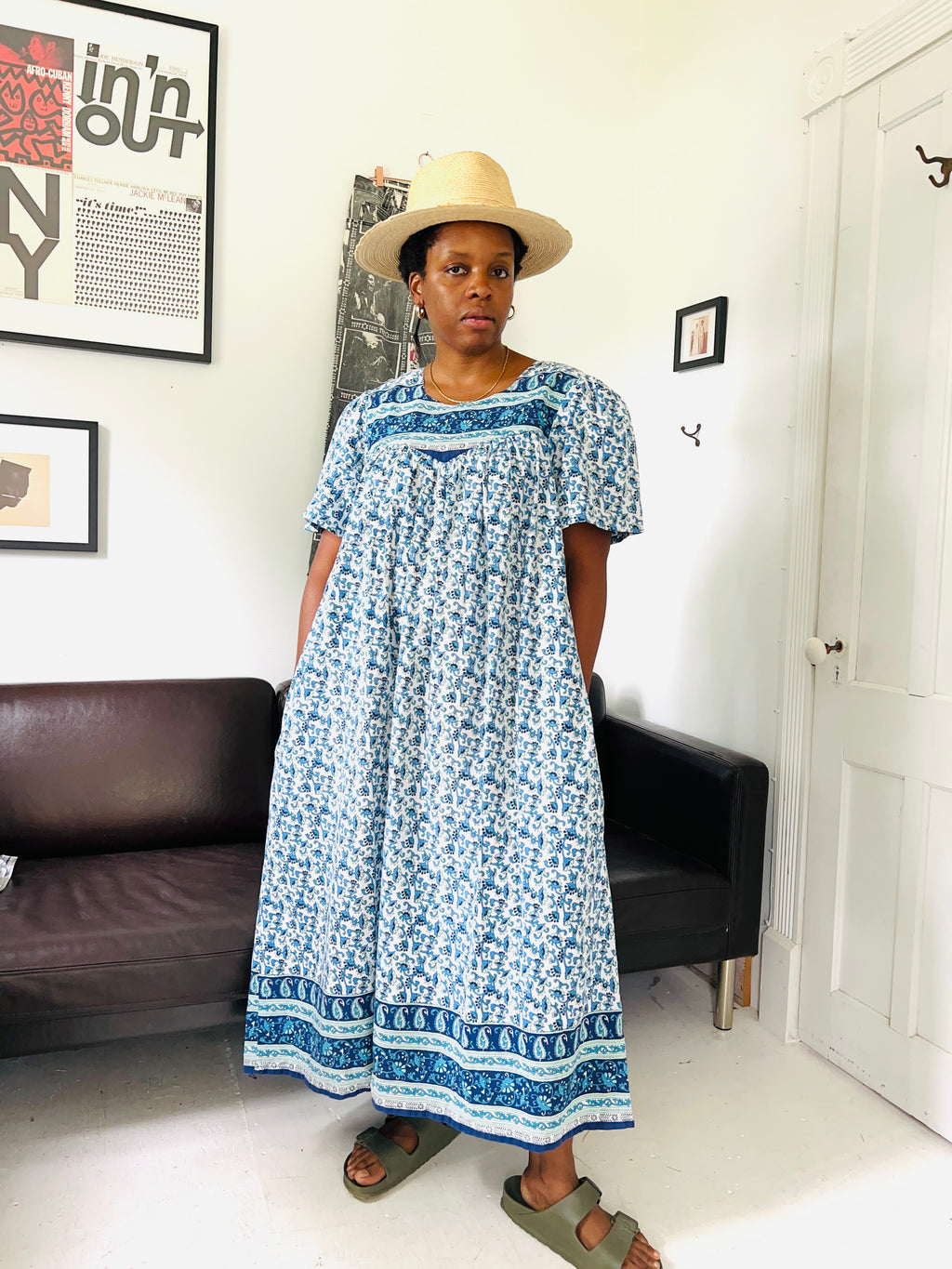 Blue Boho Cotton Dress