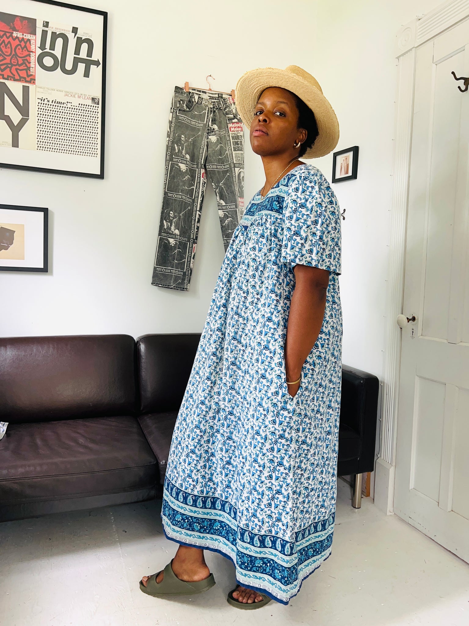 Blue Boho Cotton Dress