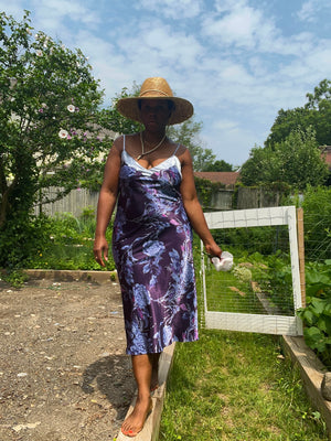 Midnight Lavender Slip Dress