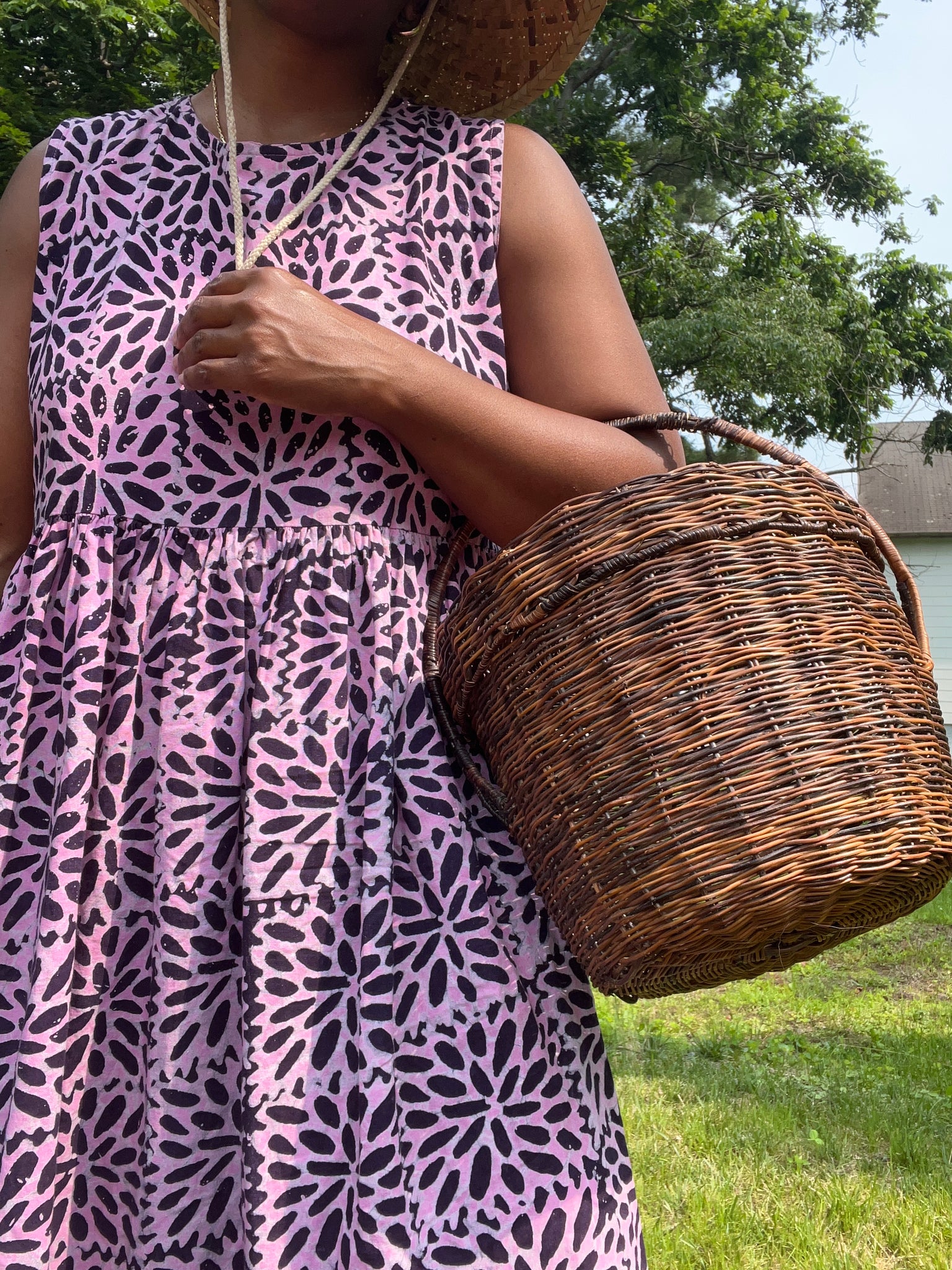 Birkin Wicker Basket with Lid