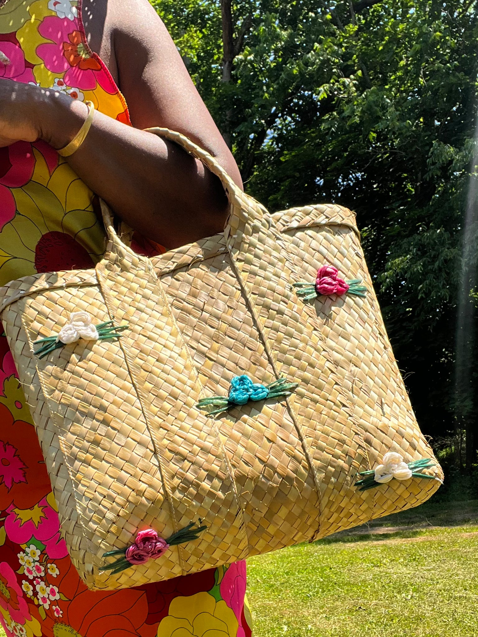 Straw Floret Tote