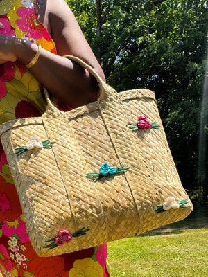 Straw Floret Tote