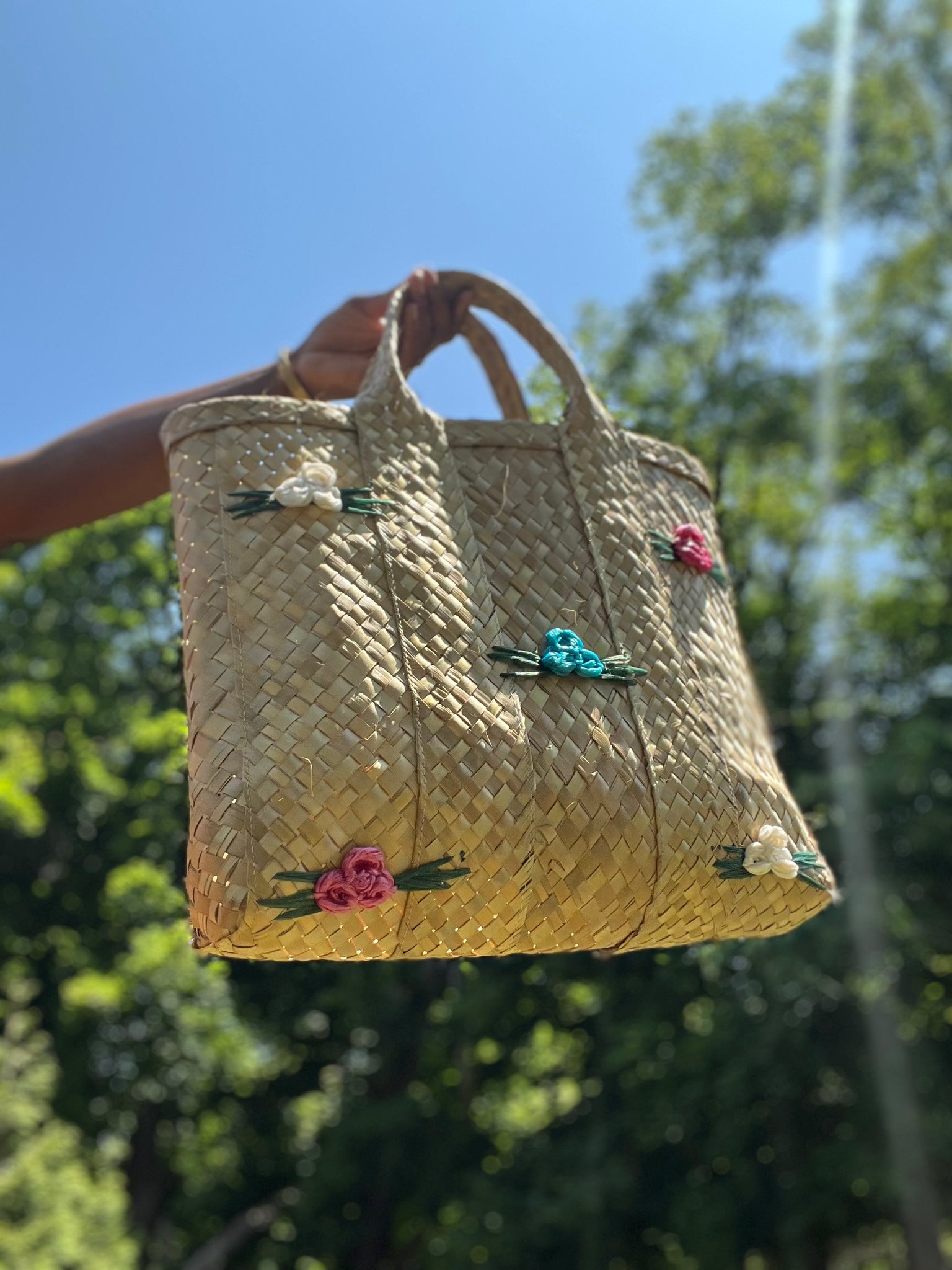 Straw Floret Tote
