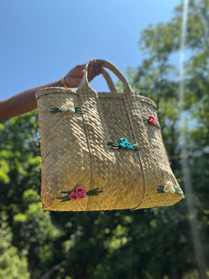 Straw Floret Tote