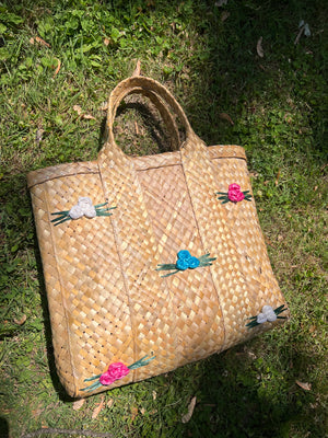 Straw Floret Tote