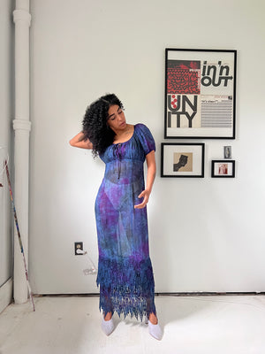 Sheer Indigo Boho Dress