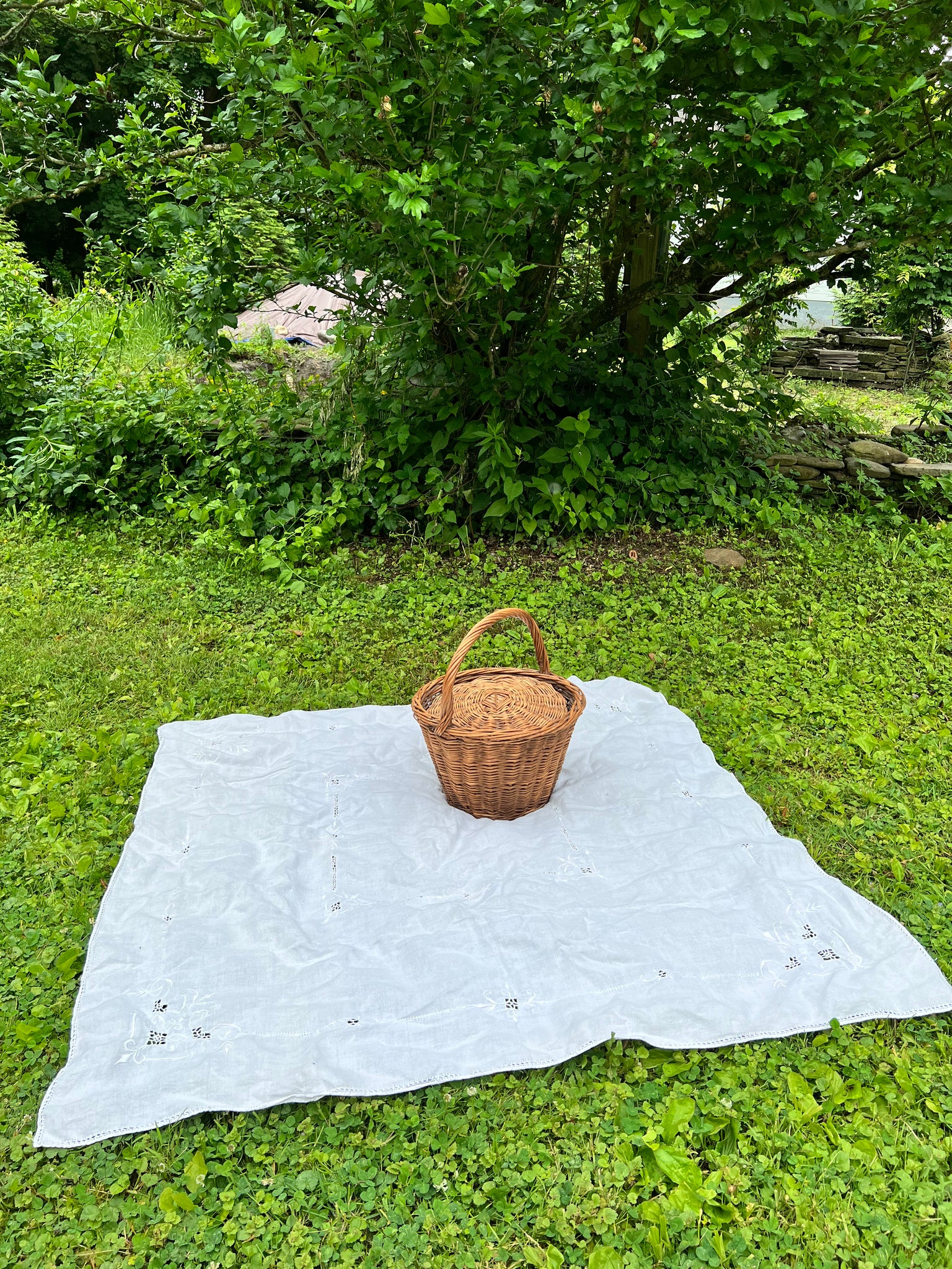 White Cotton Embroidered Table Cloth