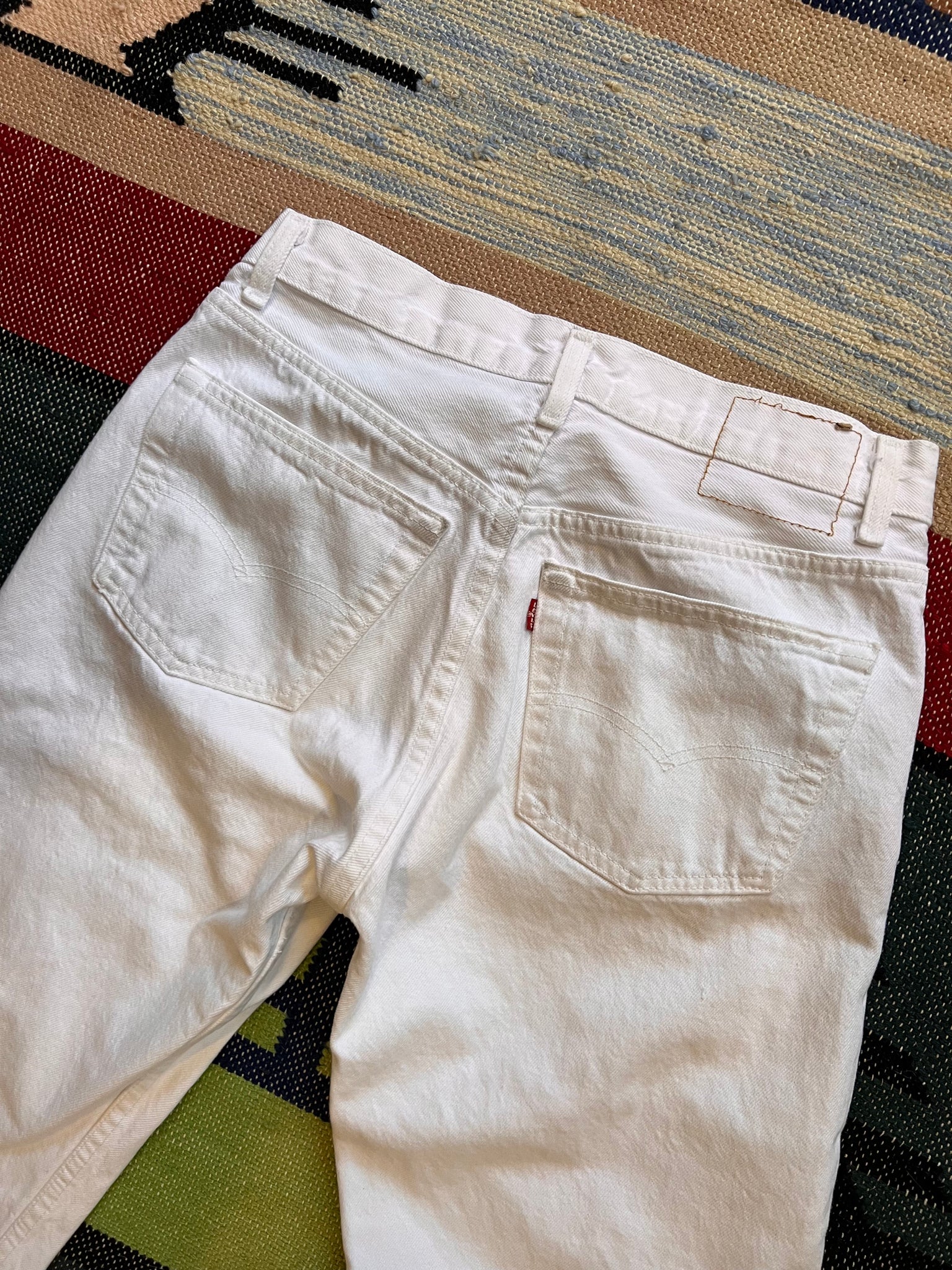 LEVI'S 501 Vintage White Button Fly Jeans 29” x 35”