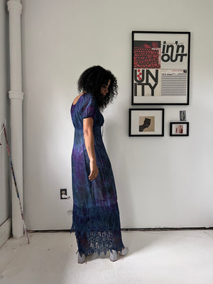 Sheer Indigo Boho Dress