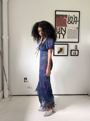 Sheer Indigo Boho Dress