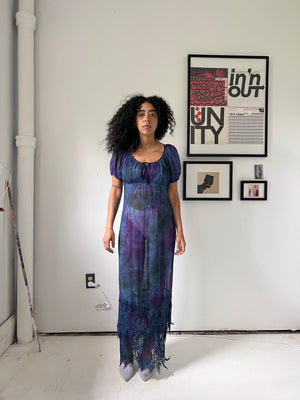 Sheer Indigo Boho Dress