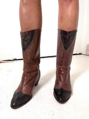 Leather & Snakeskin Western Boots