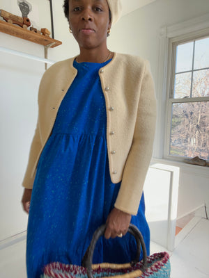 Cream Boiled Wool Cardigan