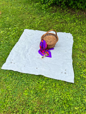 White Cotton Embroidered Table Cloth