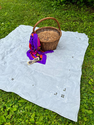 White Cotton Embroidered Table Cloth