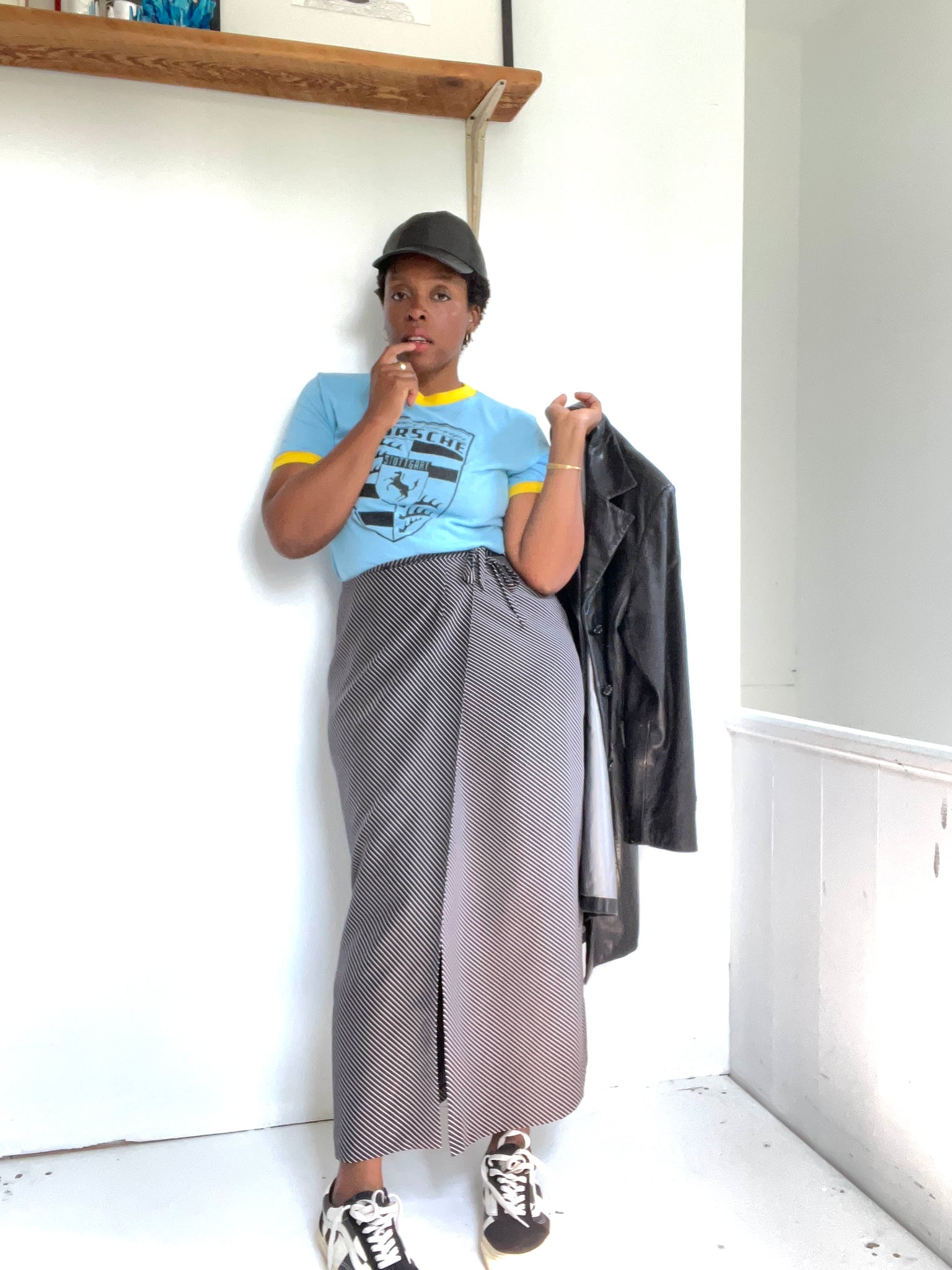 Minimalist Diagonal Wrap Skirt