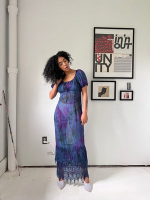 Sheer Indigo Boho Dress